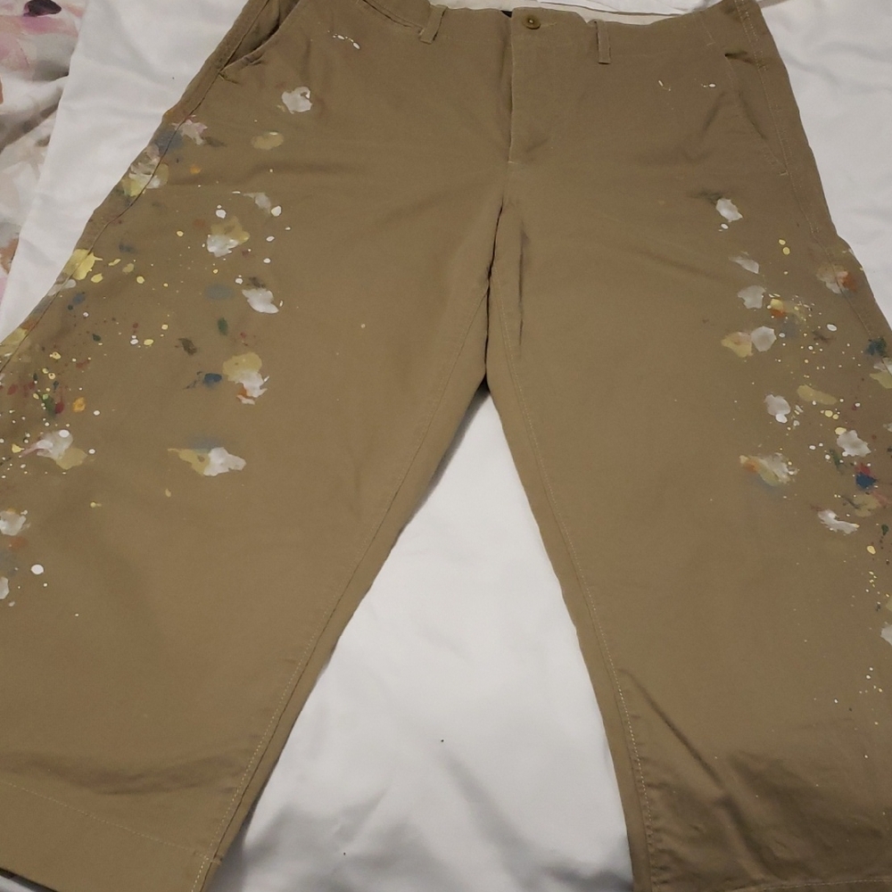 Ralph Lauren Khaki Chinos with Artistic Design